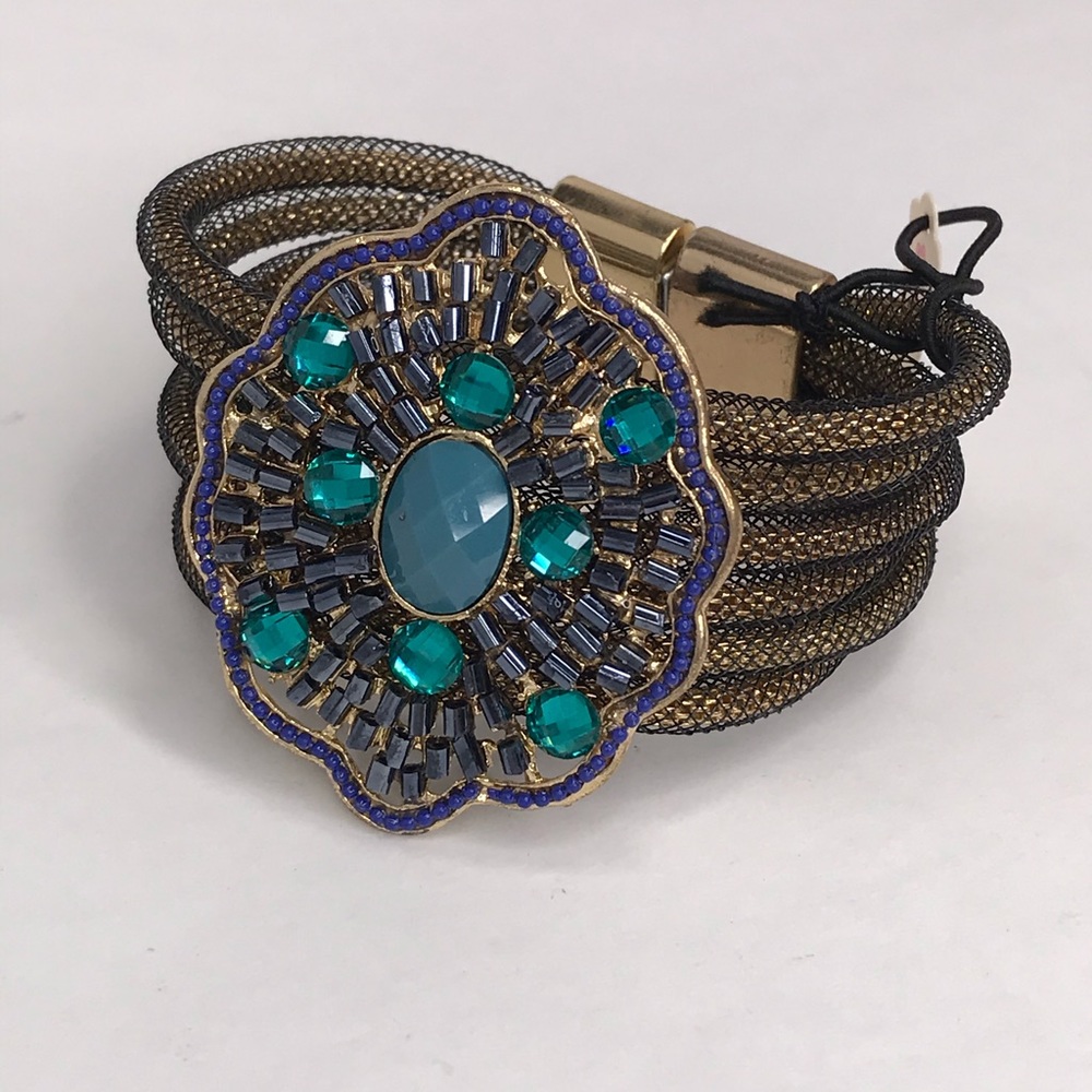 Beaded Statement Bracelet Boho Vintage Style‎